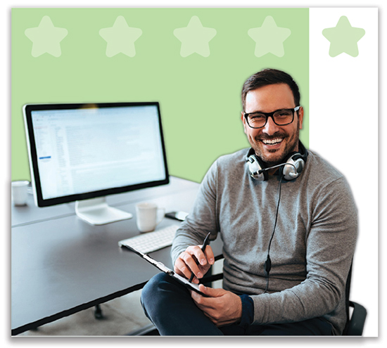 Happy support person